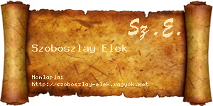 Szoboszlay Elek névjegykártya